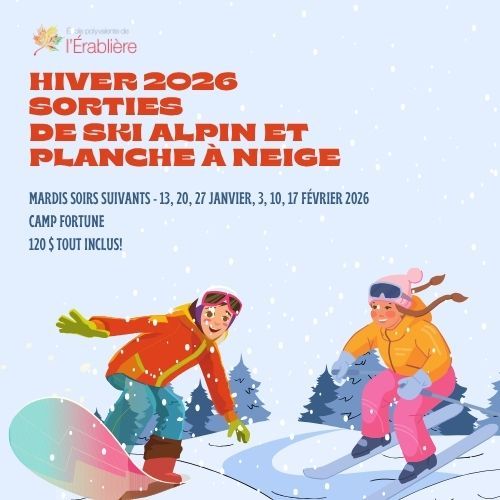 Sorties de ski et planche à neige 2026
